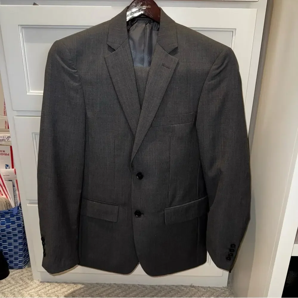 Pronto Uomo The Men's Warehouse Modern Fit Wool Blend Suit Charcoal Gray 36R